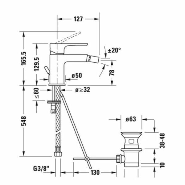MITIGEUR BIDET DURAVIT B1 – Image 2