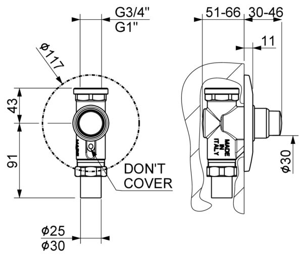 ROBINET TEMPORISER WC ENCASTRE 9455 SANS TUBE MCM – Image 2