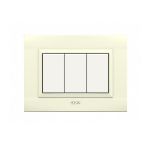 PLAQUE SOMEF NOVA 45PLN03BP 3 MODULE IVOIR