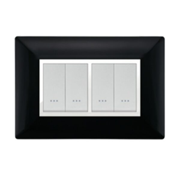 PLAQUE STIEL 703-4NO 4 TROUS NOIR