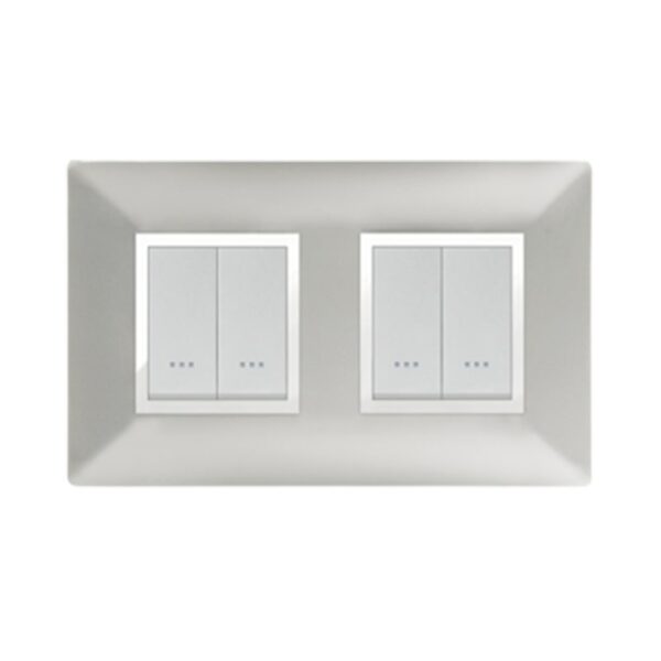 PLAQUE STIEL 704-4S 4 MODULE SILVER
