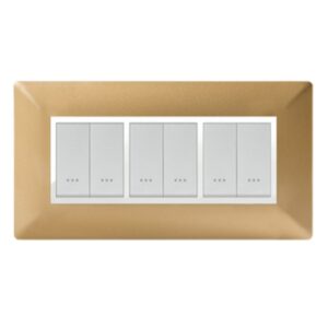PLAQUE STIEL ALPHA 703-6D 6 MODULE DOREE