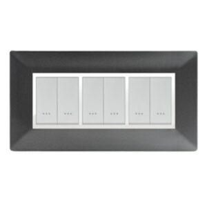 PLAQUE STIEL ALPHA 703-6NM 6 MODULE NOIR