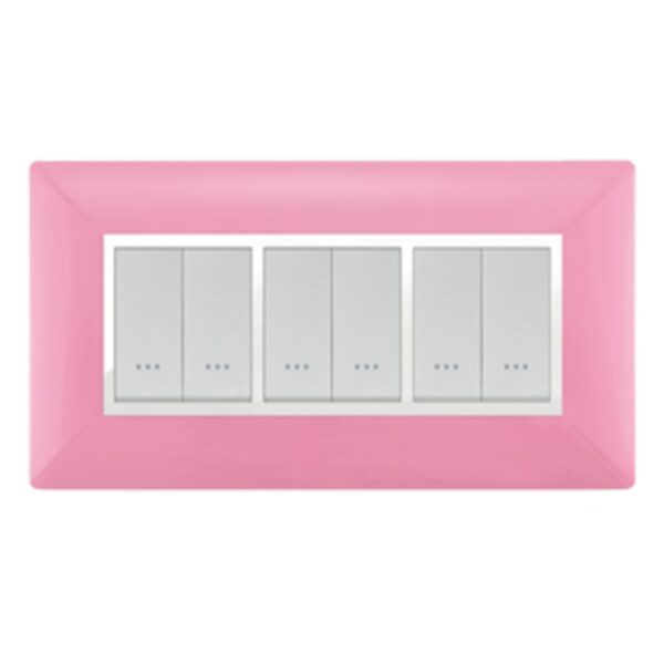 PLAQUE STIEL ALPHA 703-6RO 6 MODULES ROSE