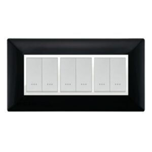 PLAQUE STIEL ALPHA 703-6NO 6 TROUS NOIR