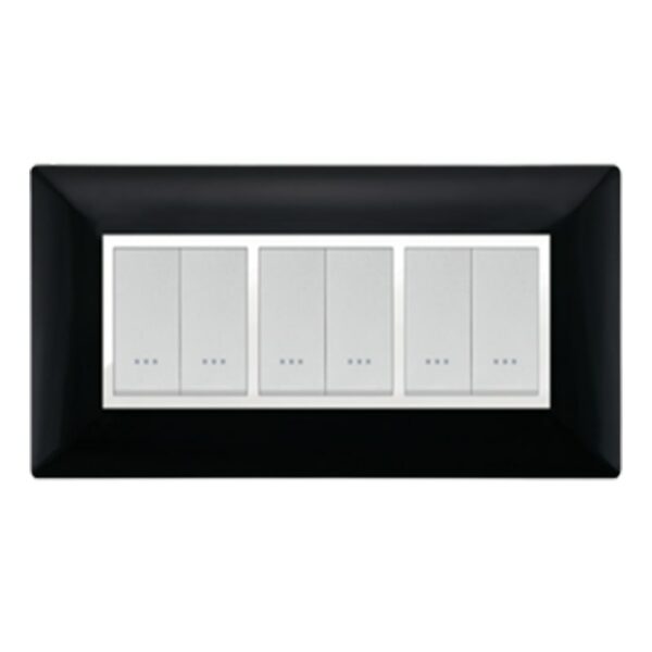 PLAQUE STIEL ALPHA 703-6NO 6 TROUS NOIR