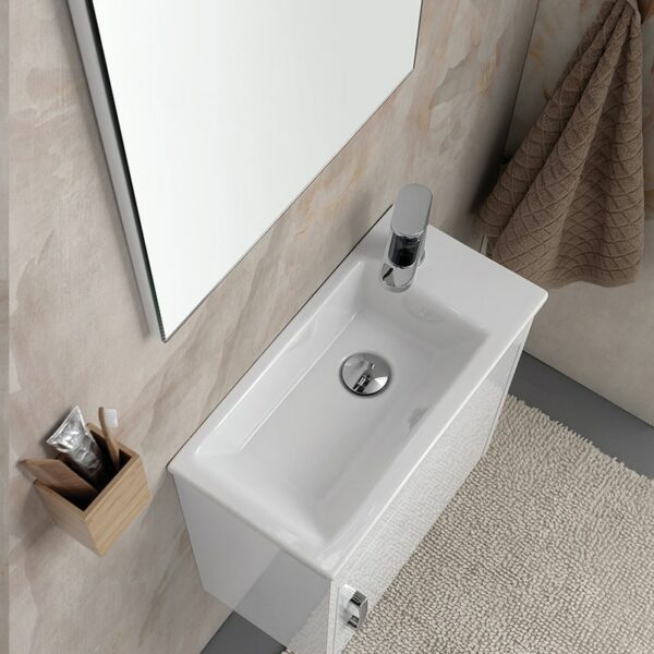 MEUBLE SALLE DE BAIN MINIMA 45CM BLANC SANIMEUBLE – Image 2