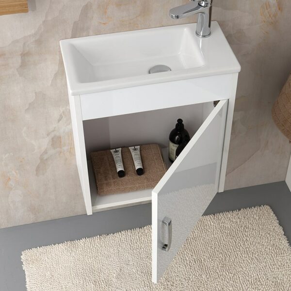 MEUBLE SALLE DE BAIN MINIMA 45CM BLANC SANIMEUBLE – Image 3