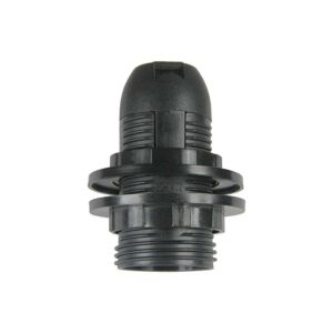 DOUILLE PLASTIQUE E14 NOIR DOUBLE BAGUE