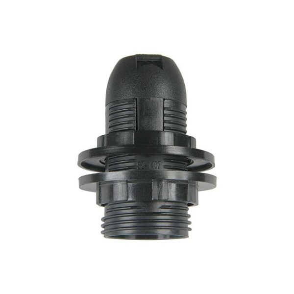 DOUILLE PLASTIQUE E14 NOIR DOUBLE BAGUE