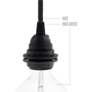 DOUILLE PLASTIQUE E27 NOIR DOUBLE BAGUE