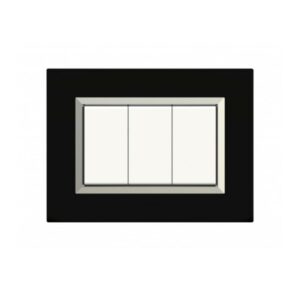 PLAQUE SOMEF NOVA 45PLN03NLC 3 MODULE NOIR AVEC CADRE CHROME