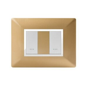 PLAQUE STIEL ALPHA 703-2D 2 MODULE DOREE
