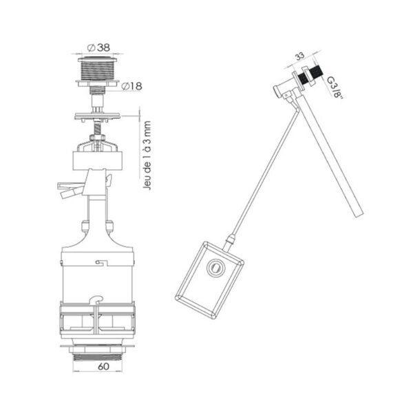 MECANISME DE CHASSE POUSSOIR ROSA EJIM – Image 2