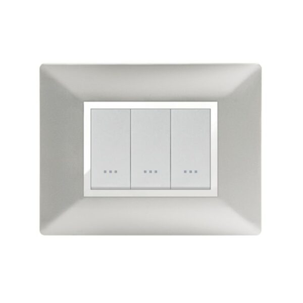PLAQUE STIEL 703-3S 3 MODULE SILVER