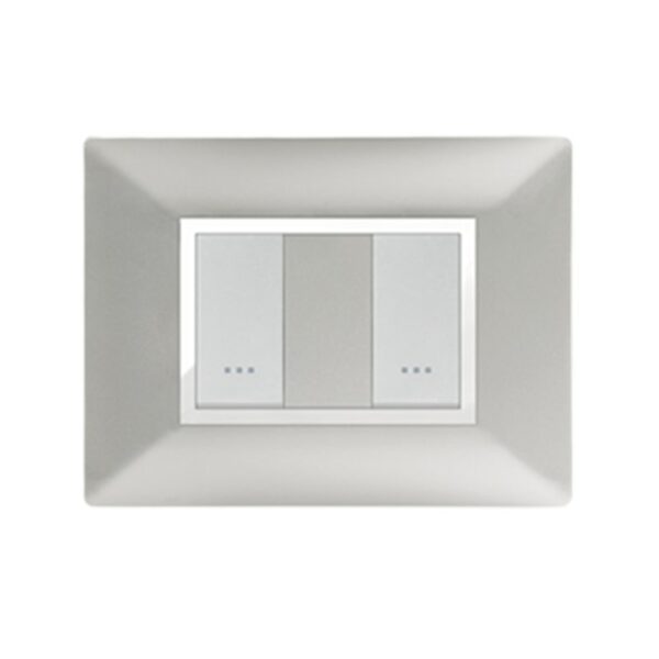 PLAQUE STIEL 703-2S 2 MODULES SILVER