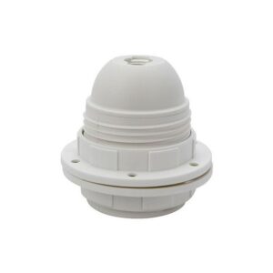 DOUILLE PLASTIQUE E27 BLANC DOUBLE BAGUE