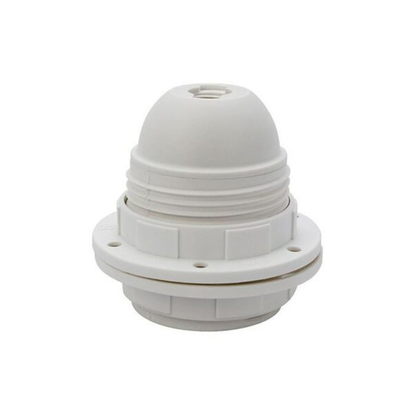 DOUILLE PLASTIQUE E27 BLANC DOUBLE BAGUE