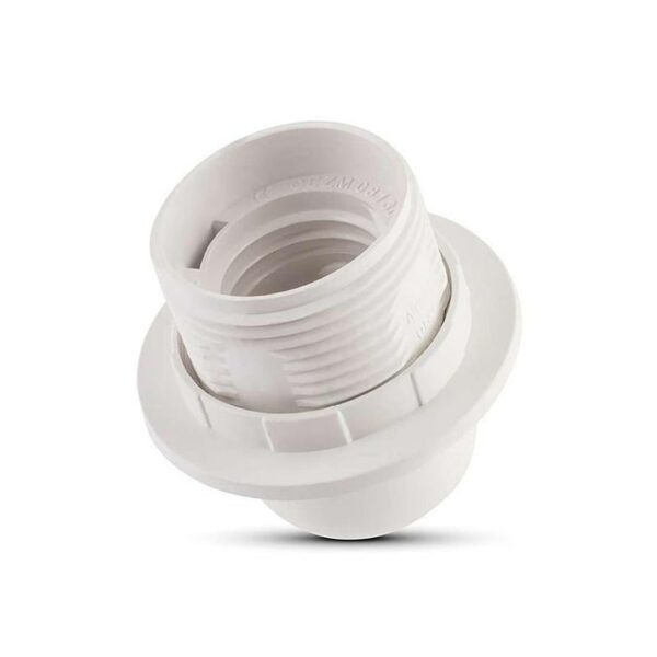 DOUILLE PLASTIQUE E27 BLANC DOUBLE BAGUE – Image 2
