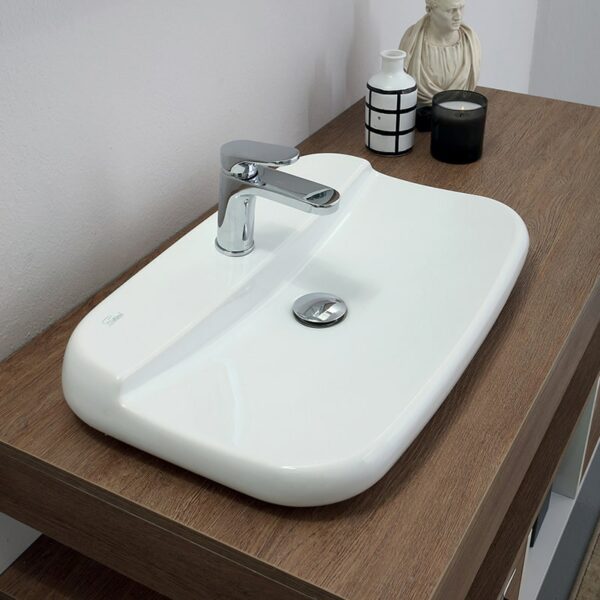 MEUBLE SALLE DE BAIN MILANO 1M20 MARRON EFFET BOIS SANIMEUBLE – Image 2