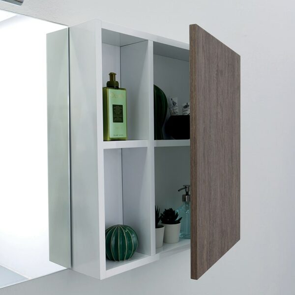 MEUBLE SALLE DE BAIN MILANO 1M20 MARRON EFFET BOIS SANIMEUBLE – Image 3