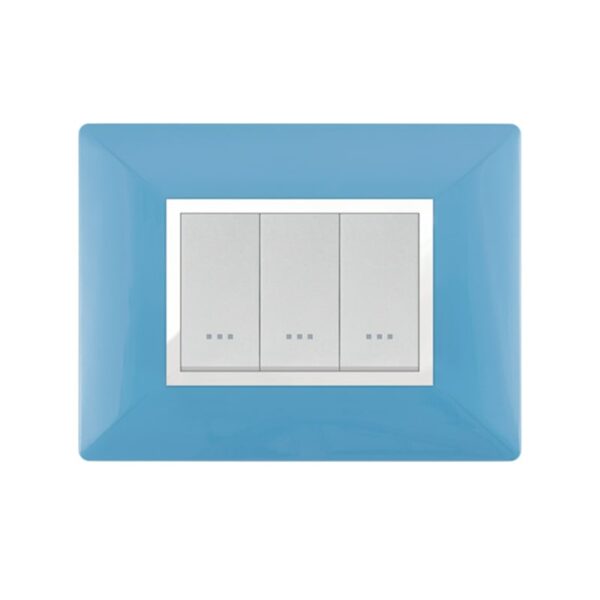 PLAQUE STIEL 703-3BP 3 TROUS BLEU PASTEL