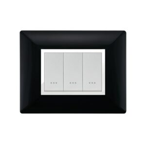 PLAQUE STIEL 703-3NO 3 TROUS NOIR