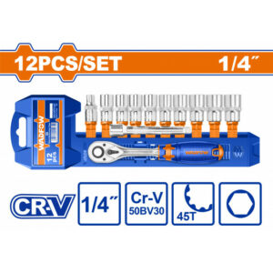 JEU 12 CLE A CLIQUET 1/4" CR-V WST4212